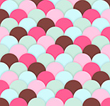 A seamless pattern of multicolored circles