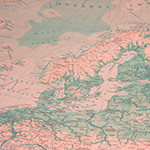 Vintage map with pink and green tones