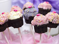 Colorful cake pops on sticks