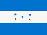 Flag of Honduras with blue stripes and five-pointed stars