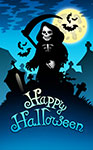 Grim reaper Halloween greeting card