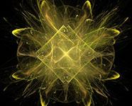 Yellow geometric pattern on a black background