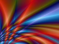 A colorful abstract design with lines emanating from a central point