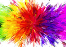 A colorful explosion of streaks on a white background