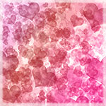 A square image filled with numerous pink hearts of different shades.