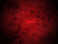 Dark red background with black floral patterns