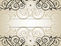 Ornate beige and black floral frame with swirling patterns