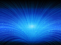 Blue light burst on dark background